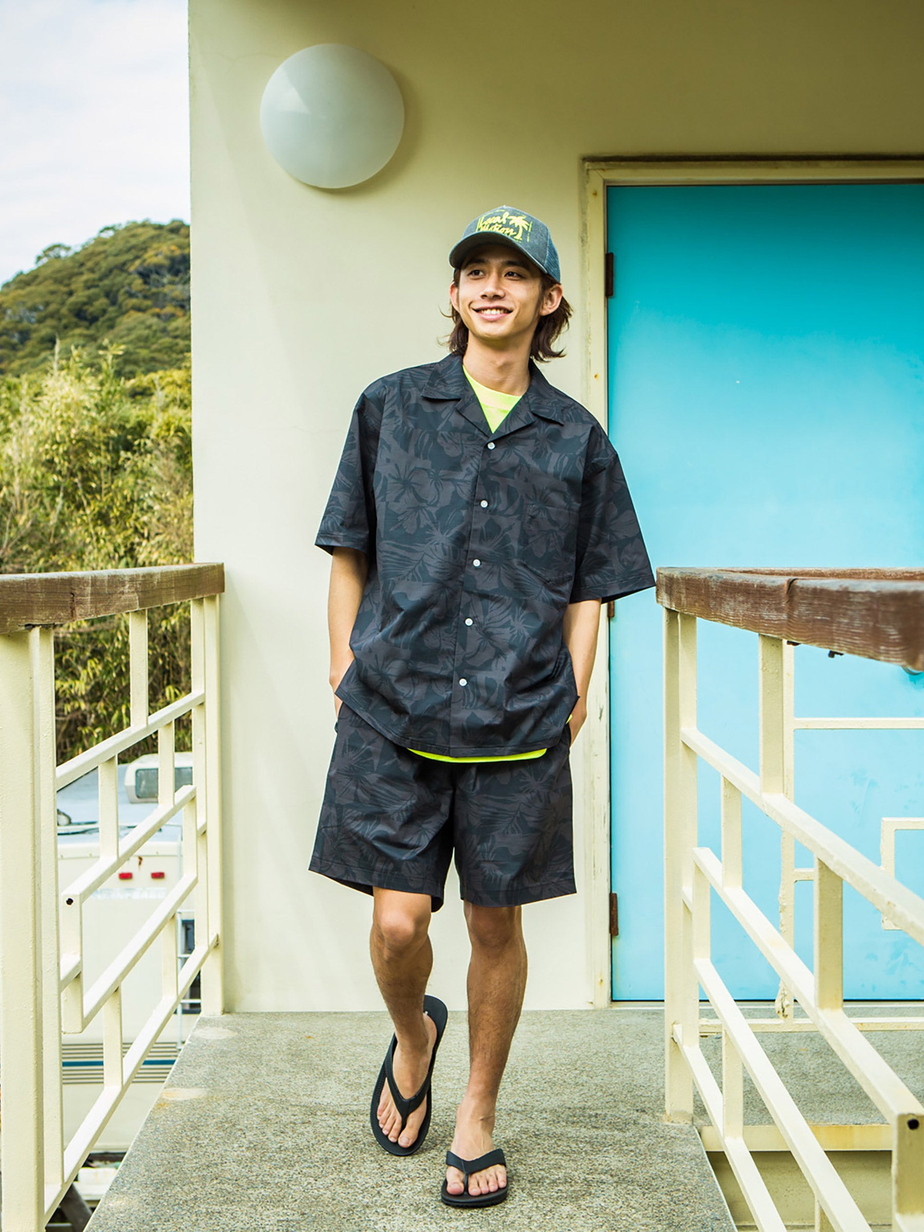 ハワイ柄 ペアテックスショーツ