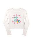 ラメプリントフライスミニ長袖Tシャツ -  WHT