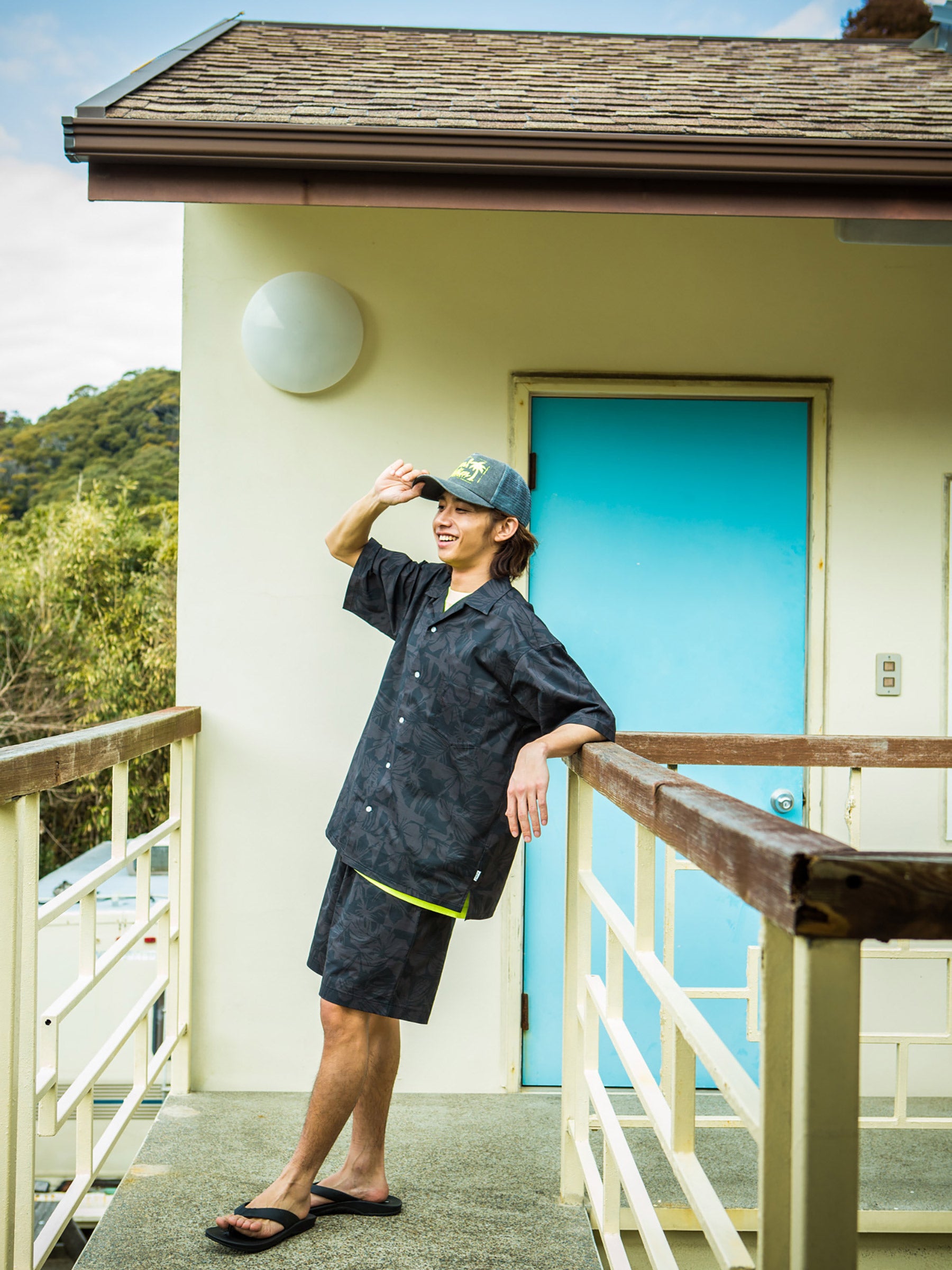 ハワイ柄 ペアテックス半袖シャツ