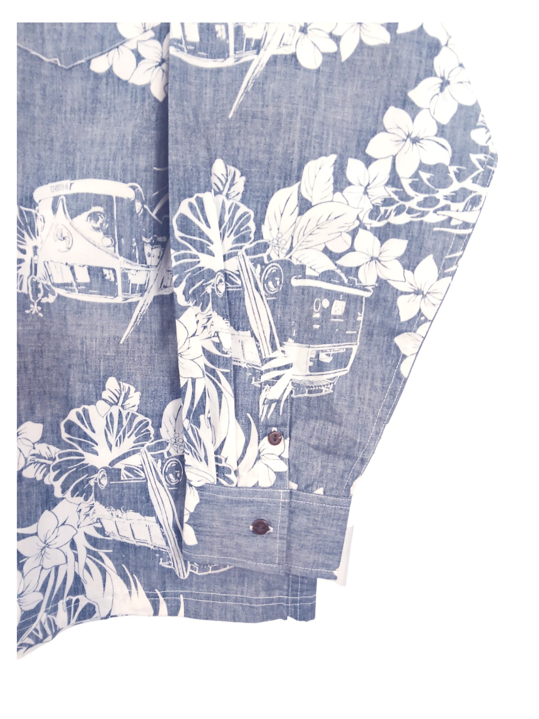 綿アロハ長袖シャツ