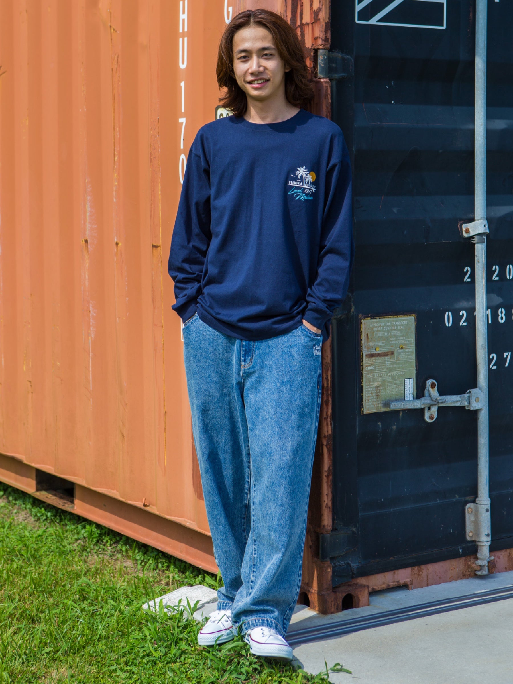 アロハハワイサークル刺繍ロングTシャツ - KNVY