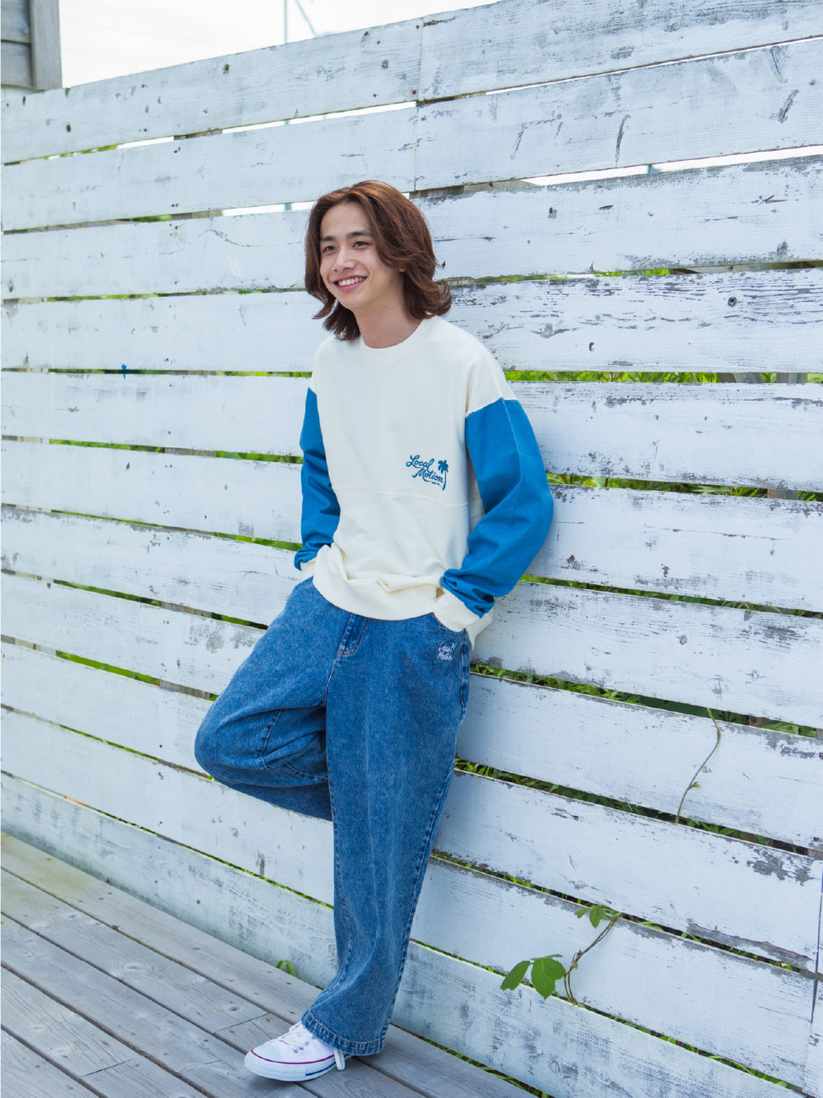 フットボール袖デニムスウェット - OWT