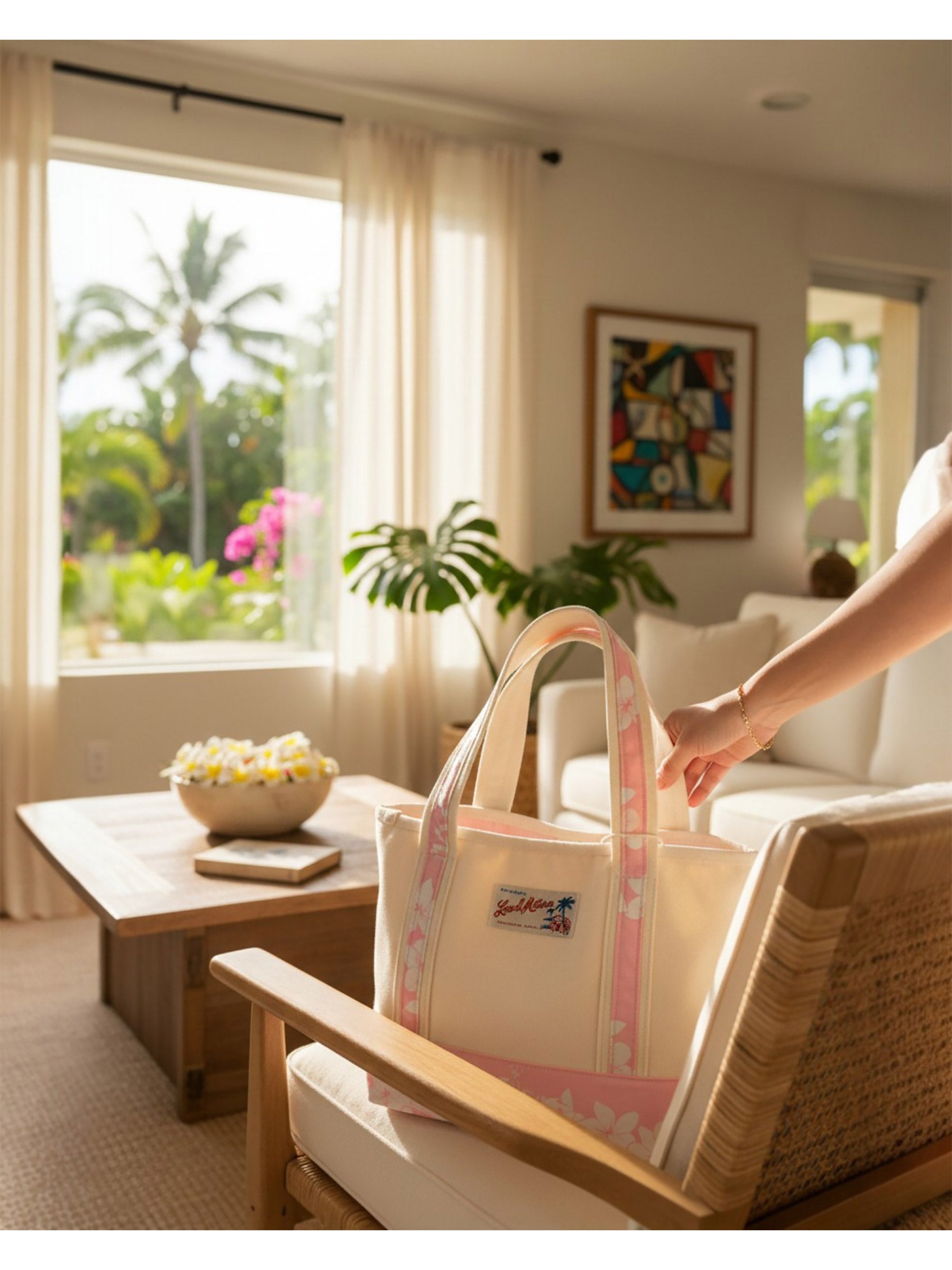 アロハプリントトート2 - PNK