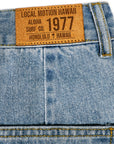FLARE DENIM SHORTS