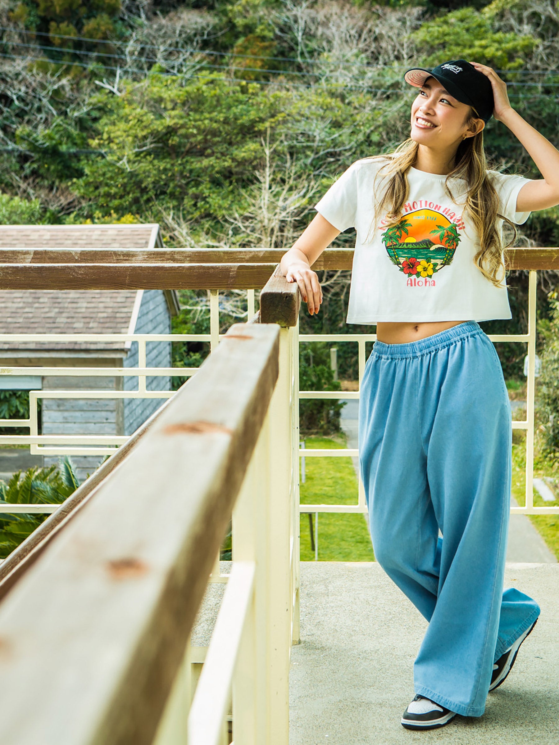 ダイアモンドヘッドプリントTシャツ - WHT