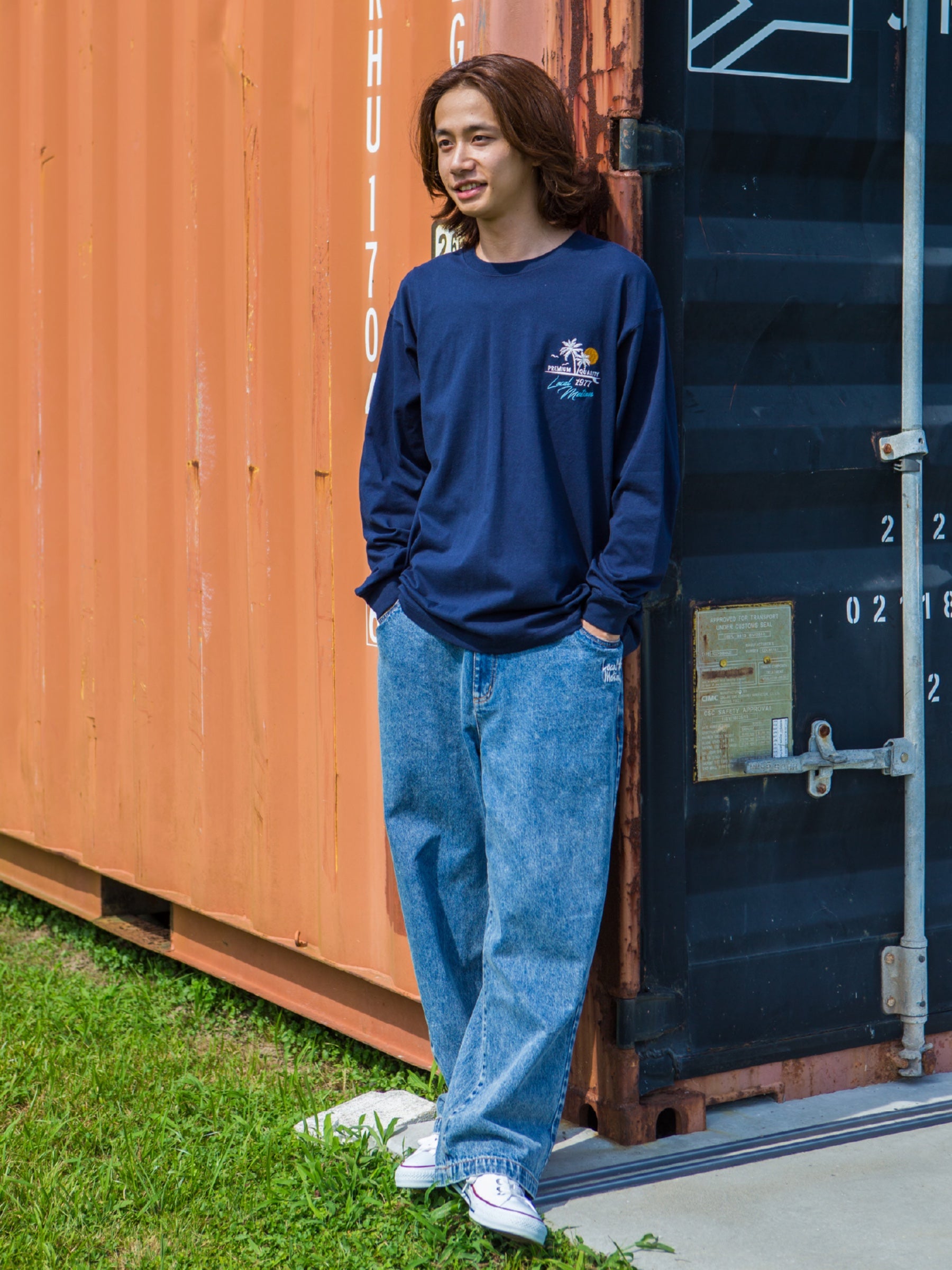 アロハハワイサークル刺繍ロングTシャツ - KNVY