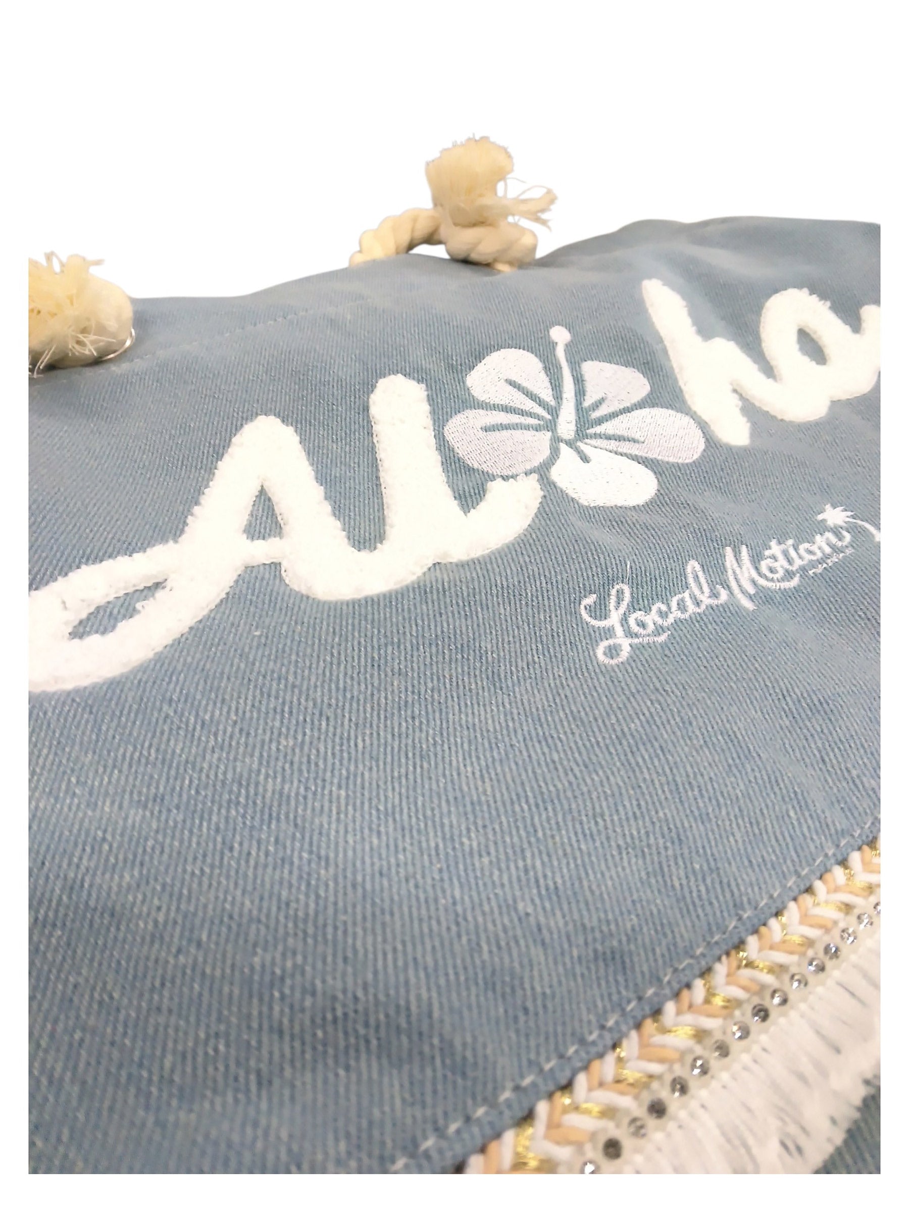 デニムサガラ刺繍トート - SAX