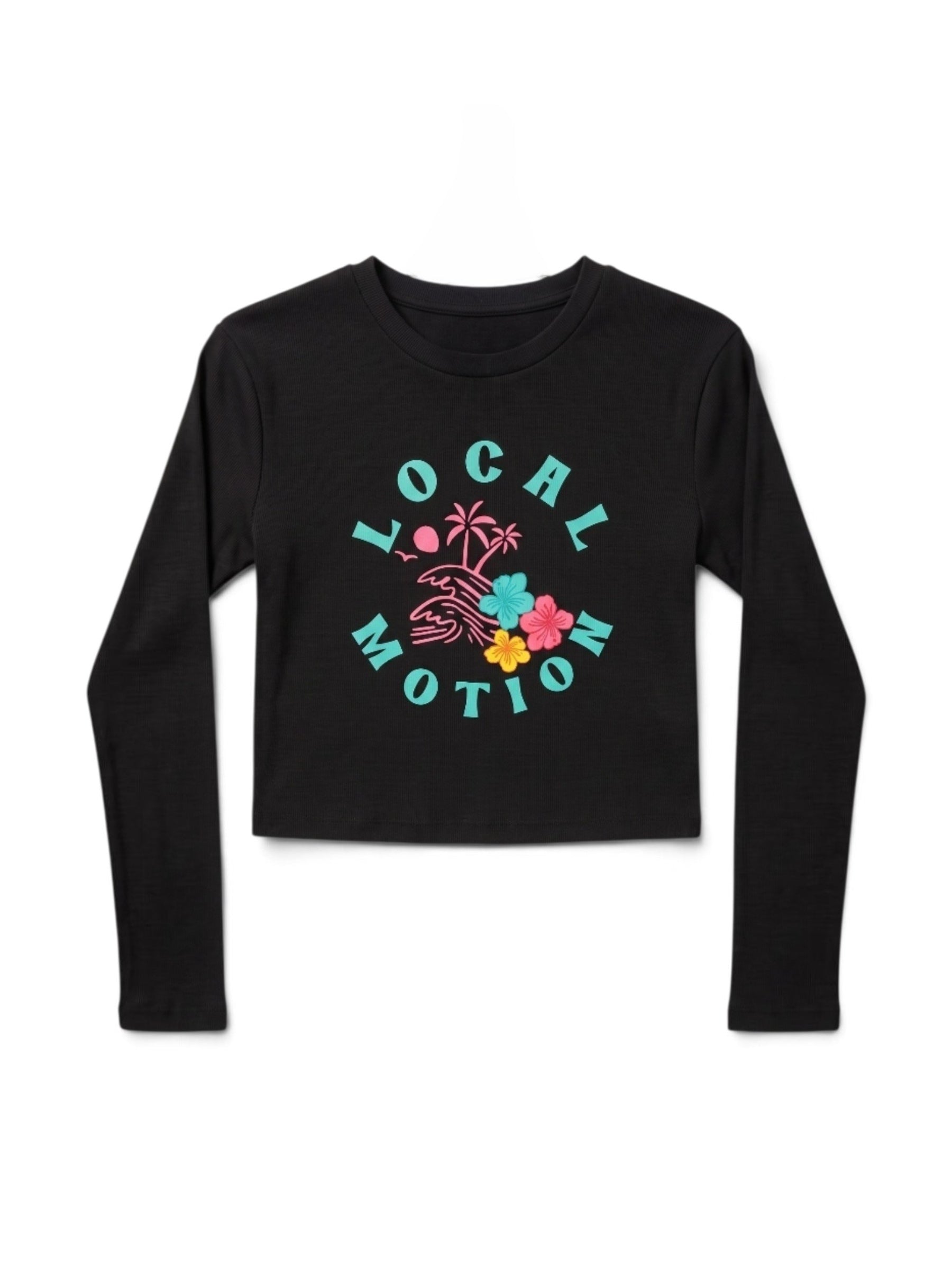 ラメプリントフライスミニ長袖Tシャツ - BLK – ローカルモーション公式