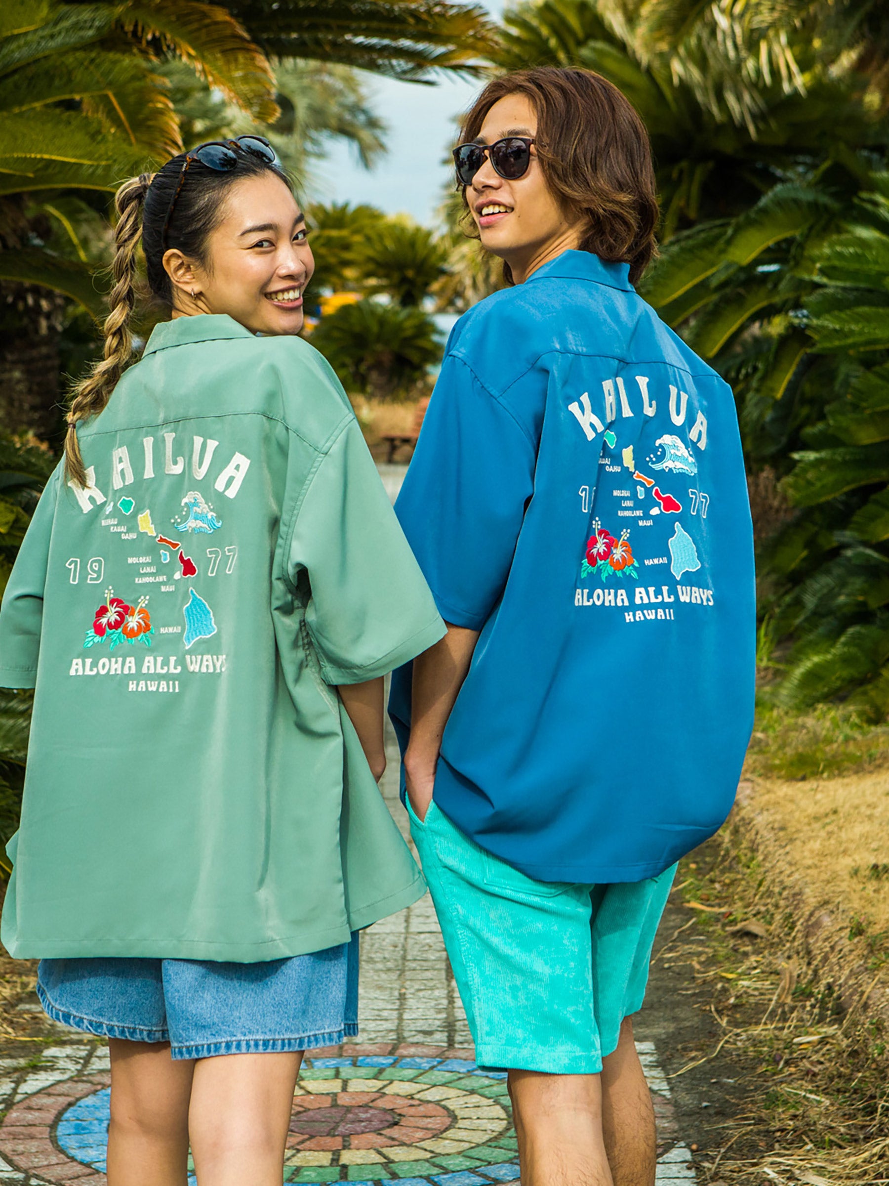 シルキータッチ刺繍シャツ - NVY