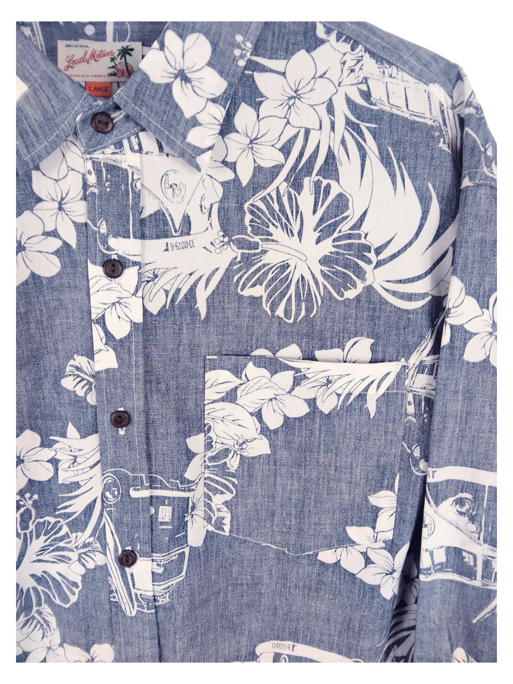 綿アロハ長袖シャツ