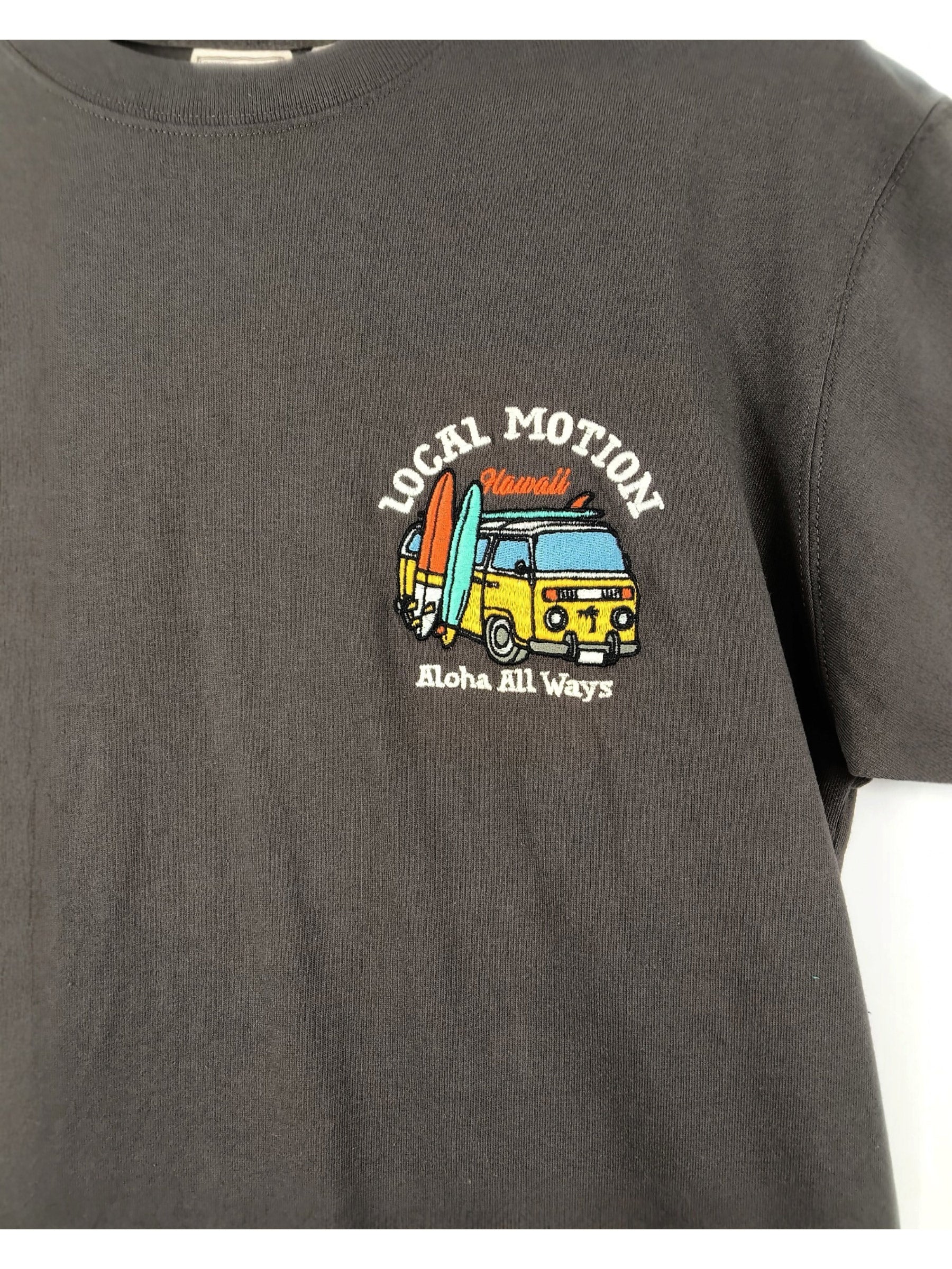 バス柄サガラ刺繍Tシャツ - CHA