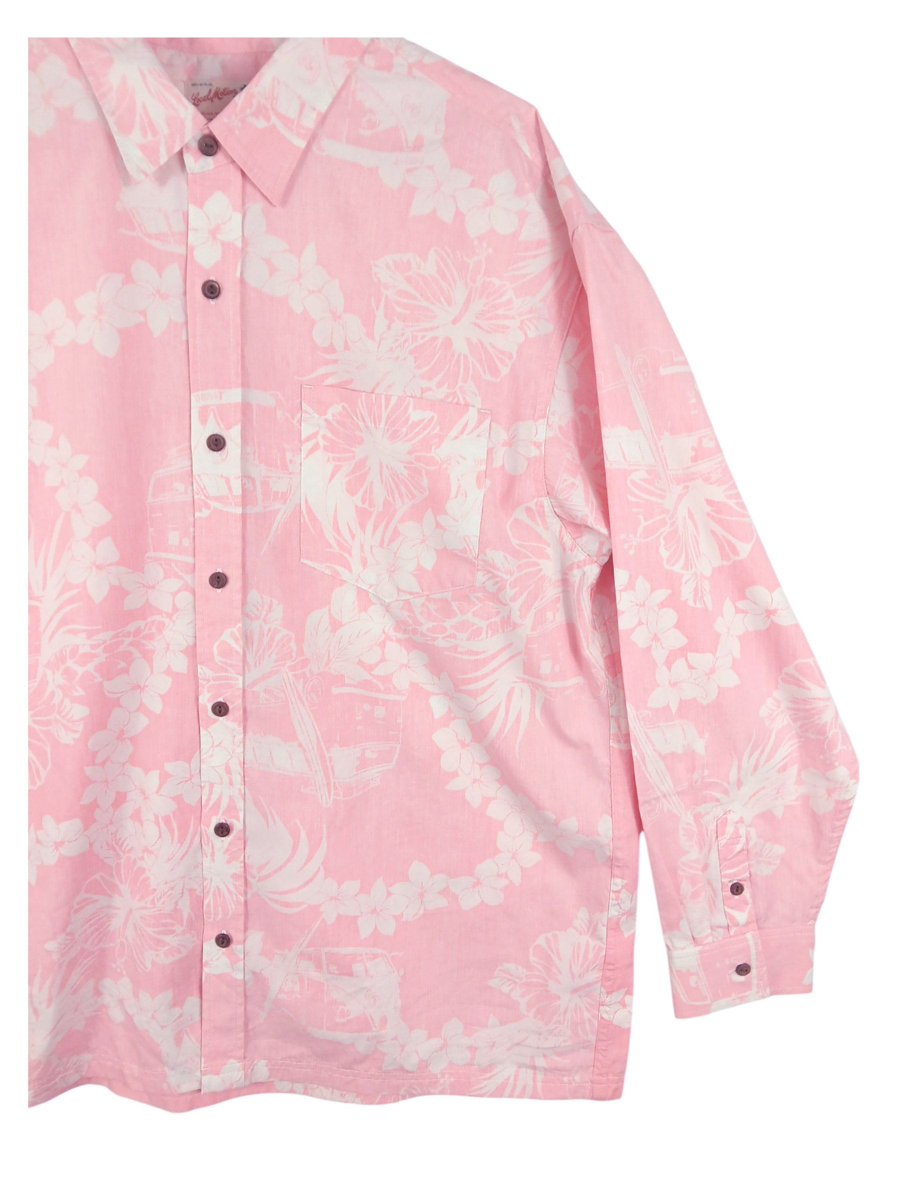 綿アロハ長袖シャツ