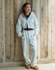 ステッチロゴクロップドジップフーディー - WHT