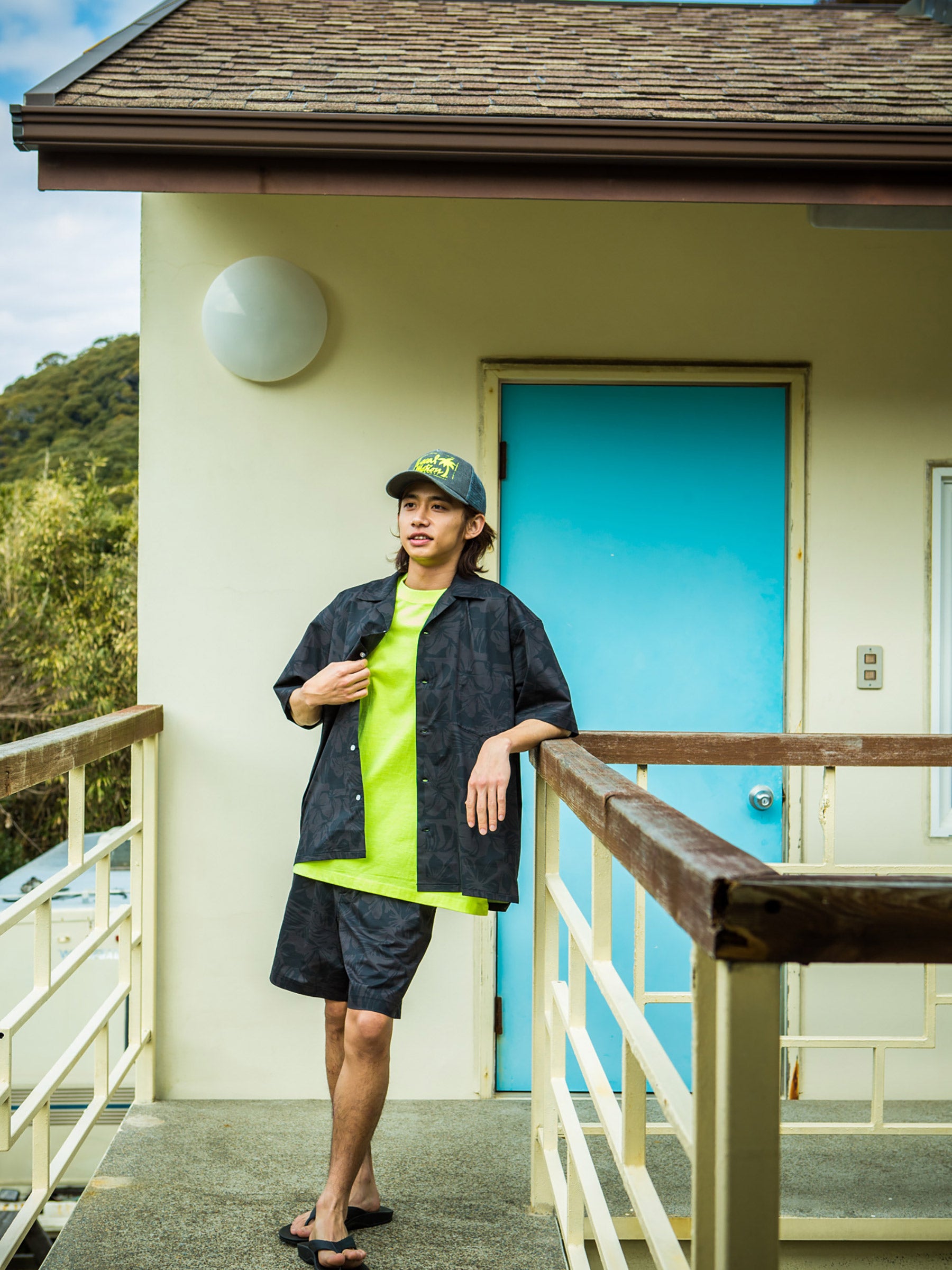 ハワイ柄 ペアテックス半袖シャツ