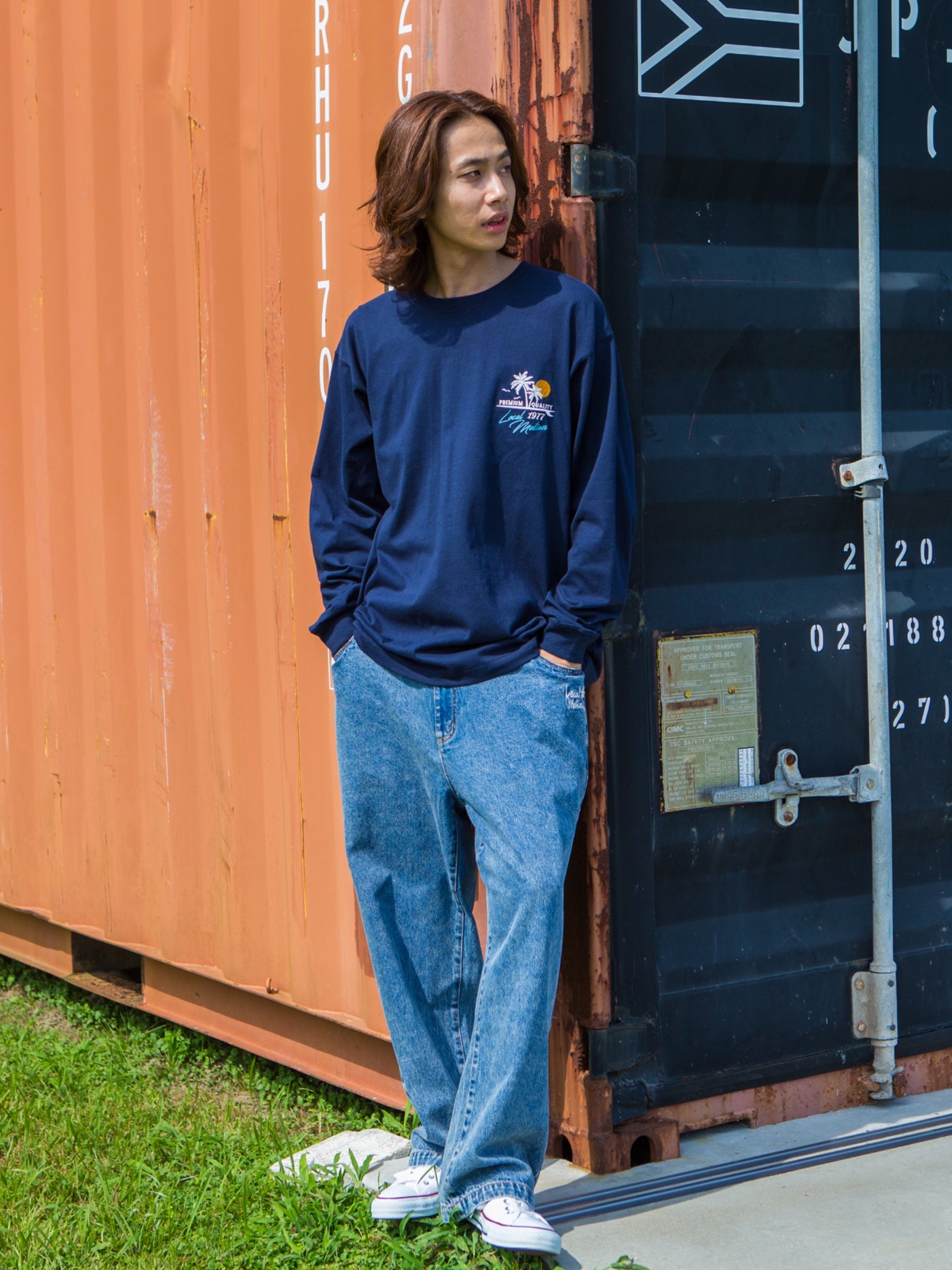 アロハハワイサークル刺繍ロングTシャツ - KNVY