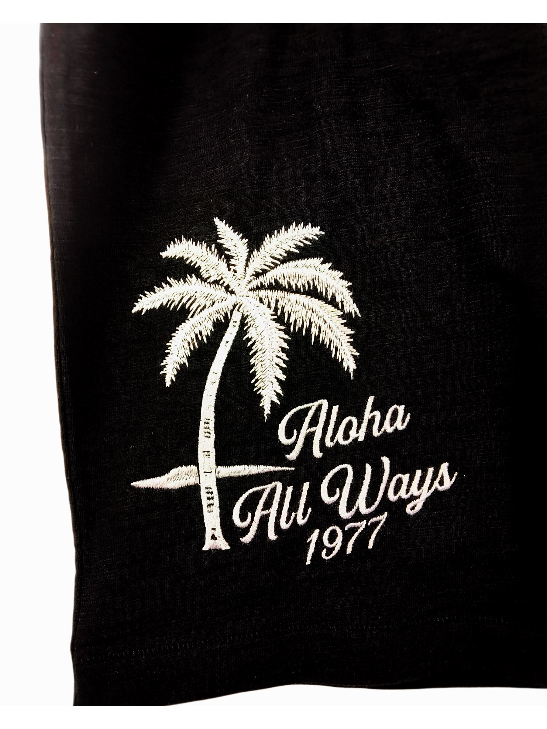 スラブ刺繍Tシャツ - BLK