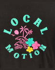 ラメプリントフライスミニ長袖Tシャツ -  BLK