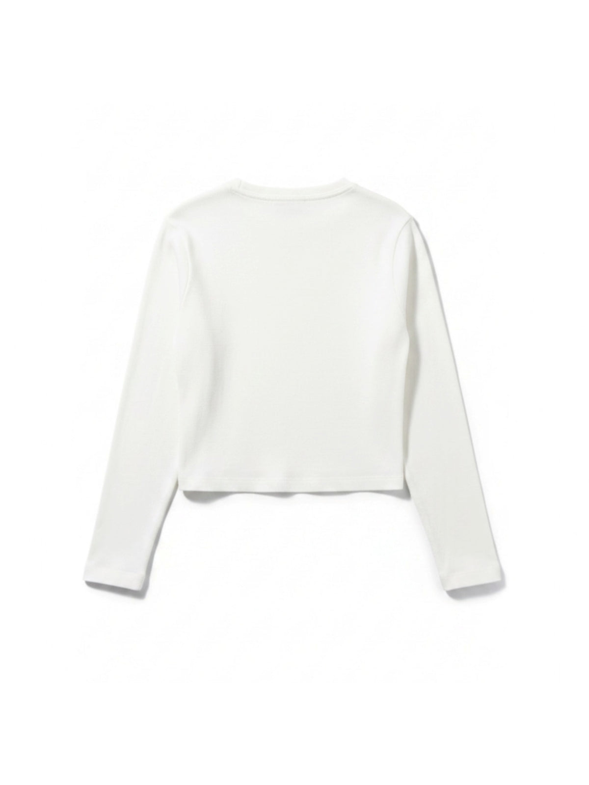 ラメプリントフライスミニ長袖Tシャツ -  WHT