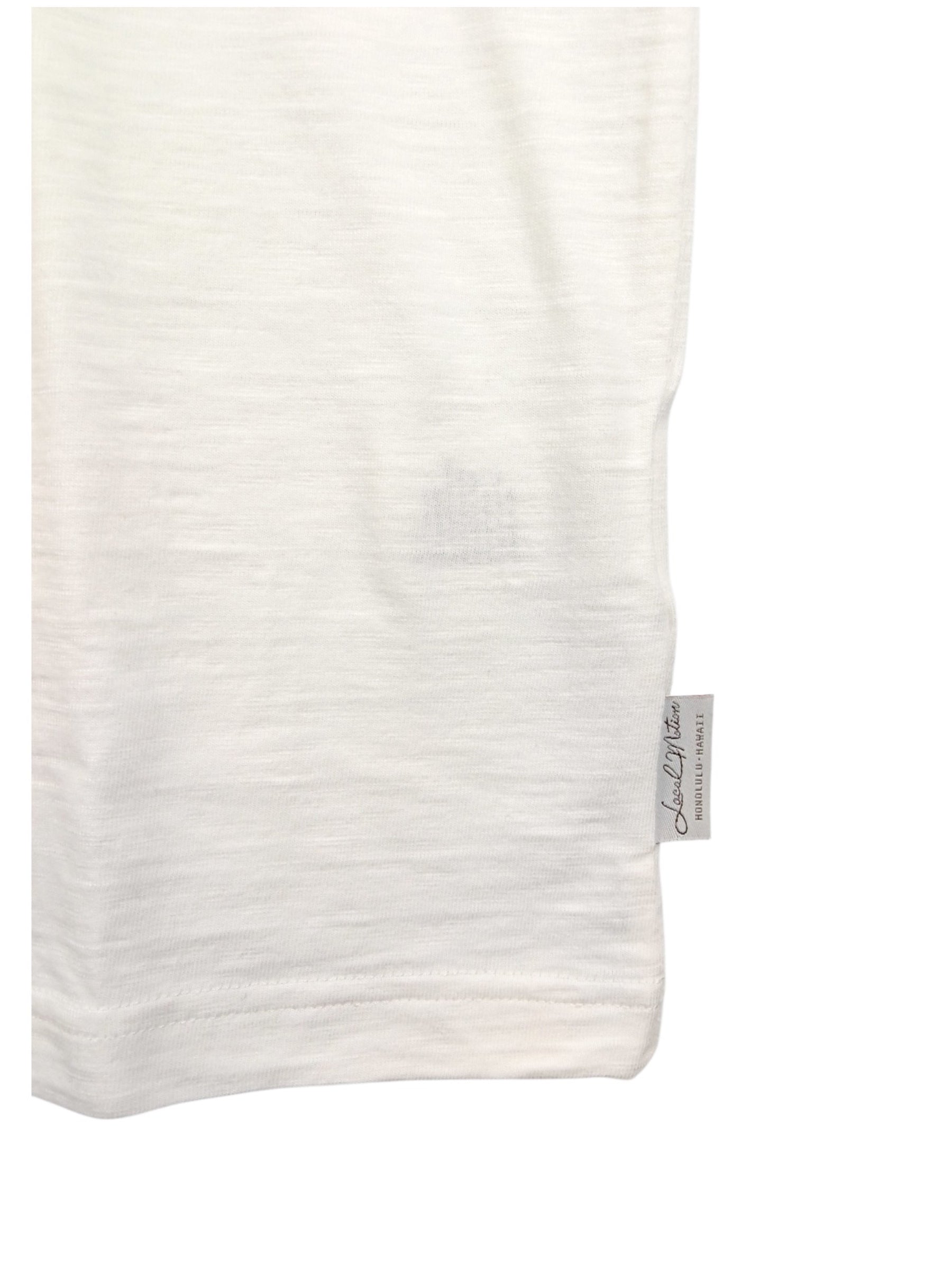 ハイビスカス刺繍スラブTシャツ - WHT