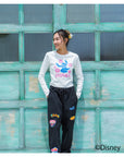 スティッチハイビスカスミニ長袖Tシャツ - WHT