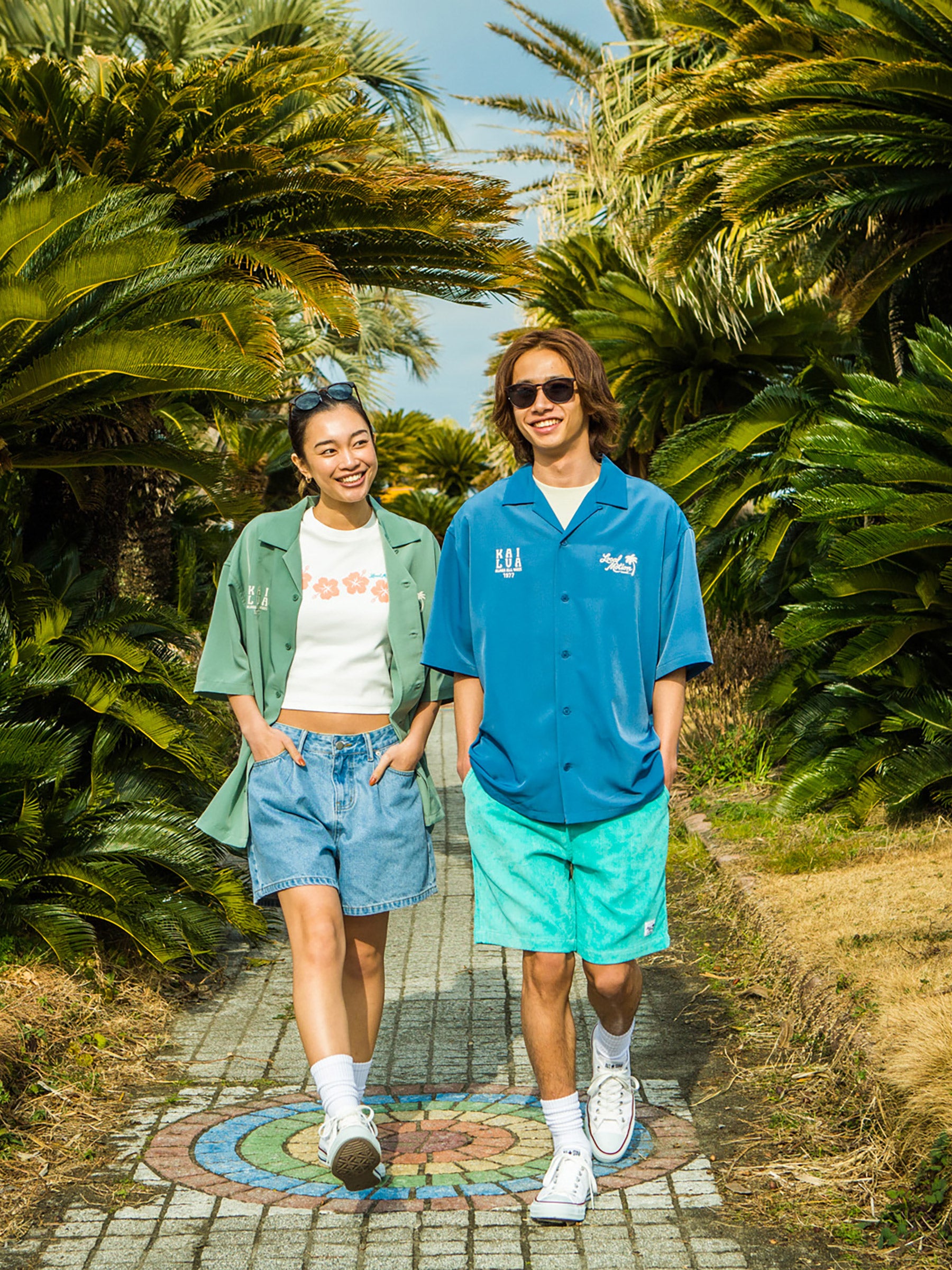 シルキータッチ刺繍シャツ - NVY