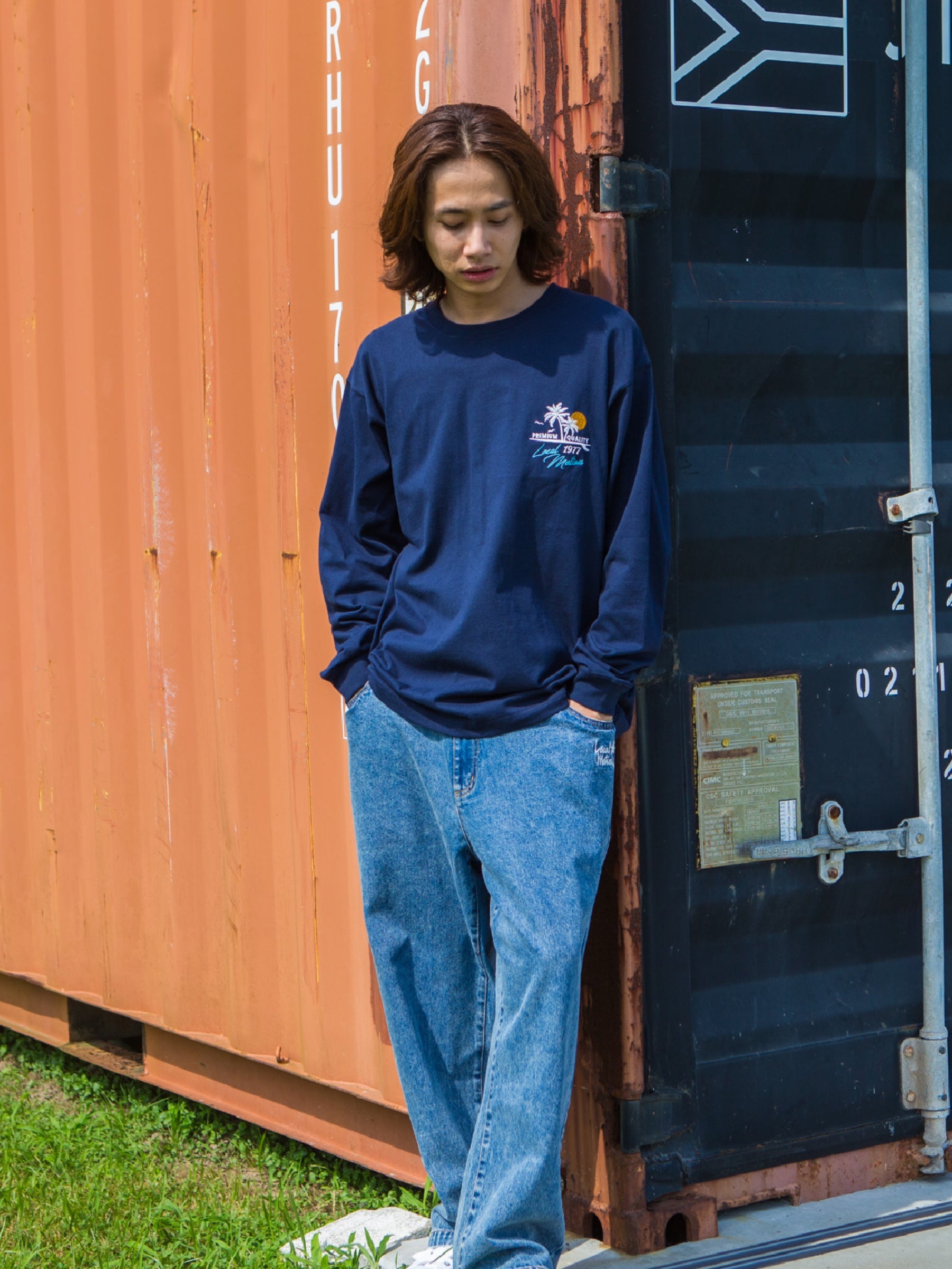 アロハハワイサークル刺繍ロングTシャツ - KNVY