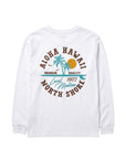 アロハハワイサークル刺繍ロングTシャツ - WHT