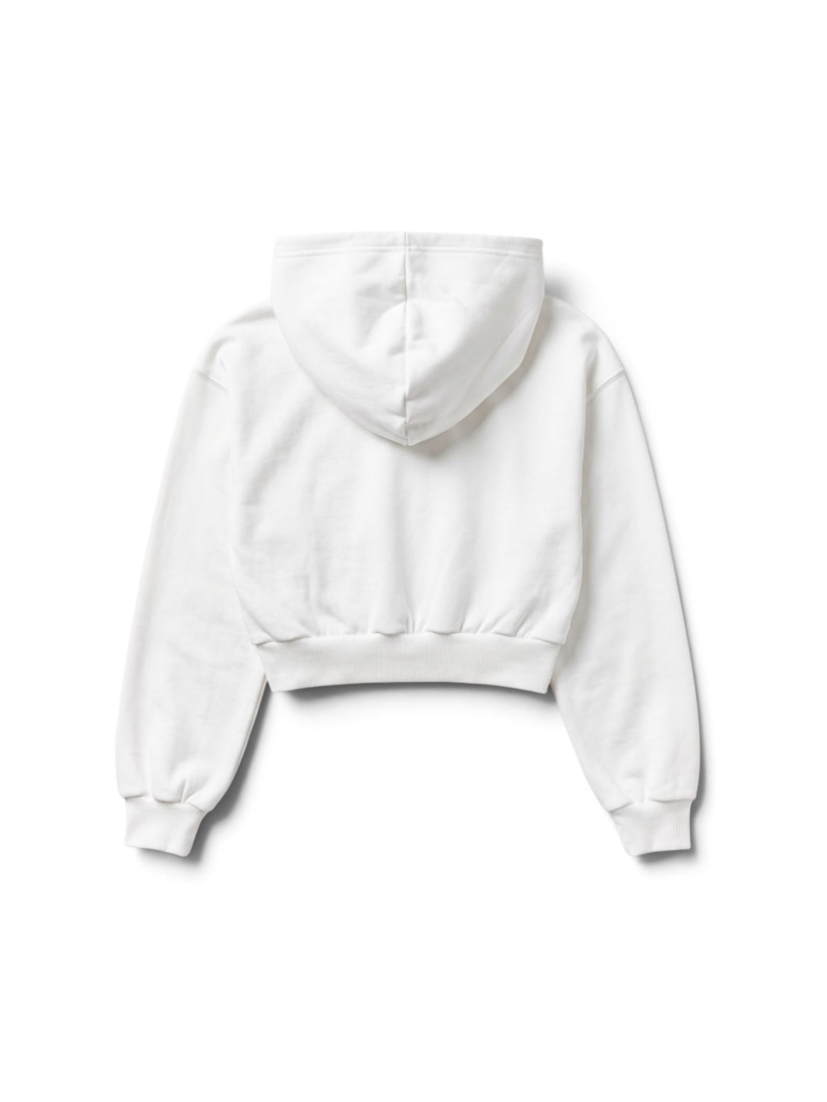 ステッチロゴクロップドジップフーディー - WHT
