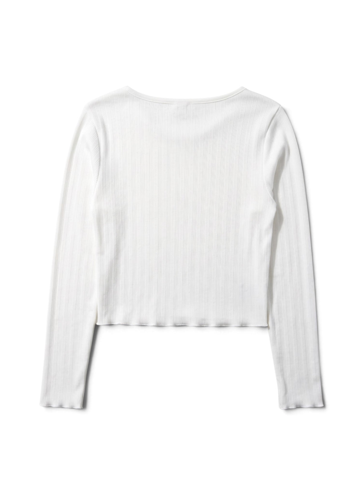 マルチリブヘンリー長袖Tシャツ - WHT