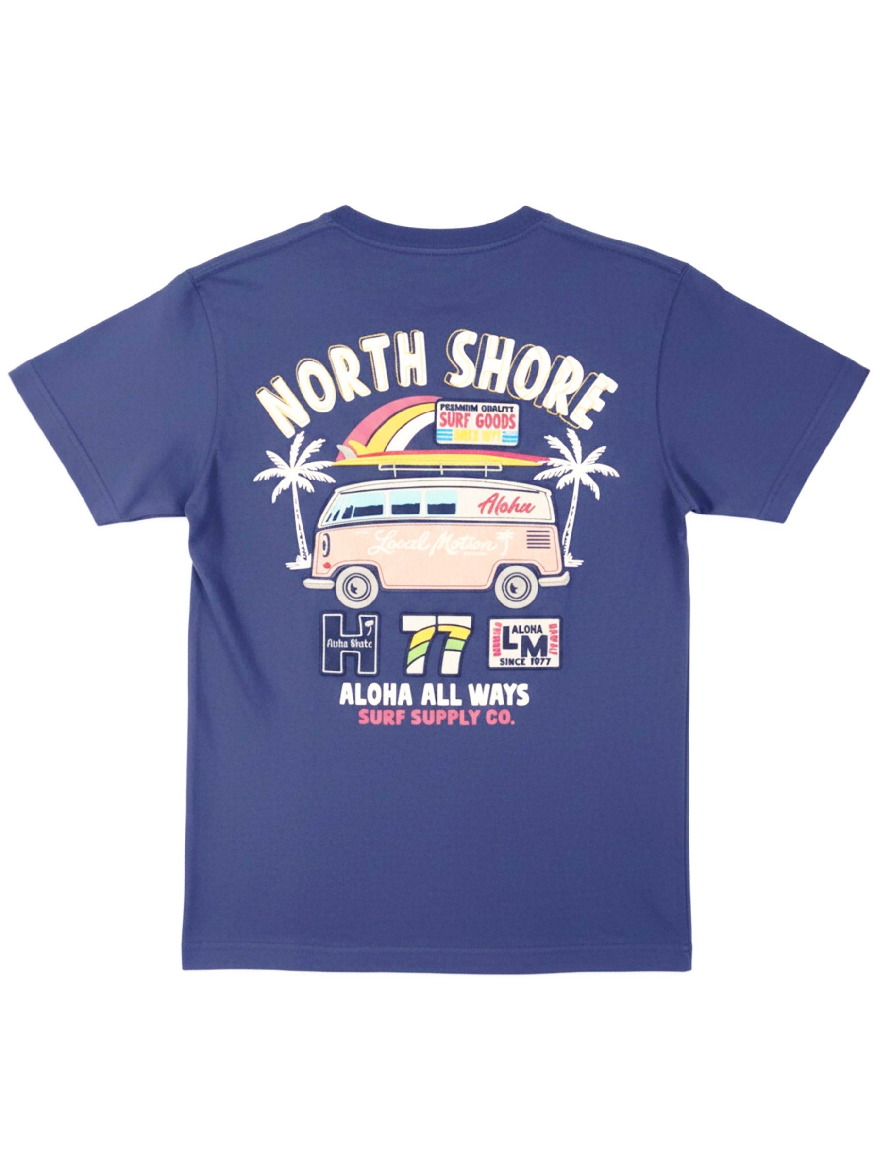 バス柄切リ貼リワッペンTシャツ