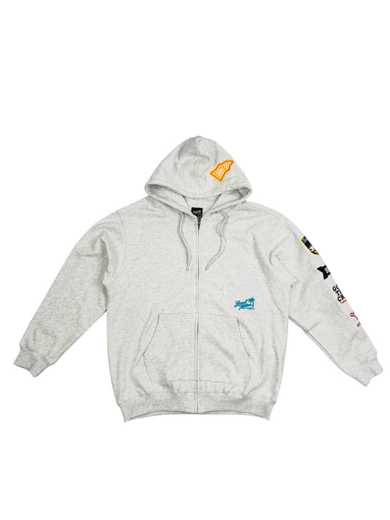 EMBLEM PATCH ZIP HOODIE