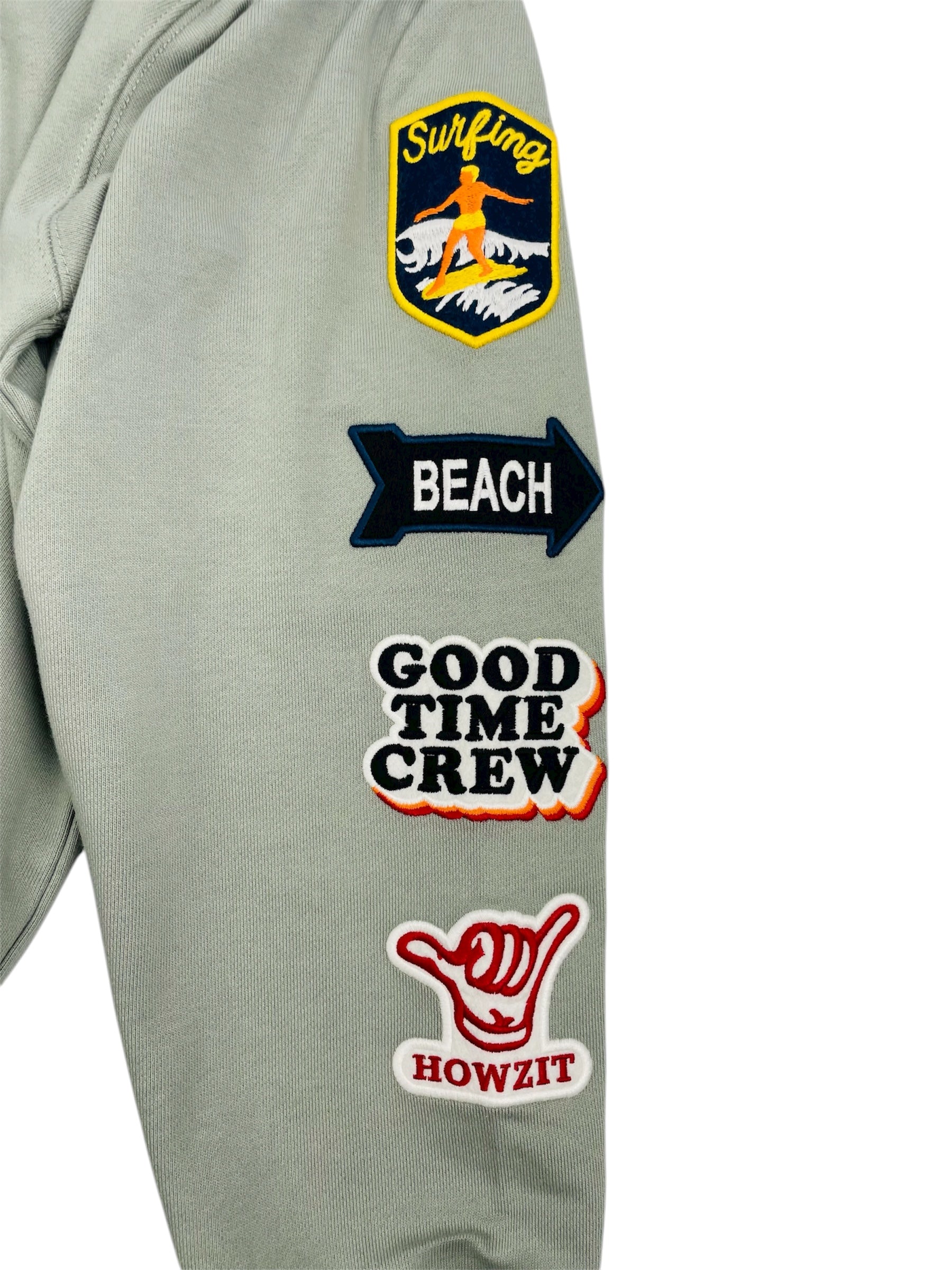 EMBLEM PATCH ZIP HOODIE