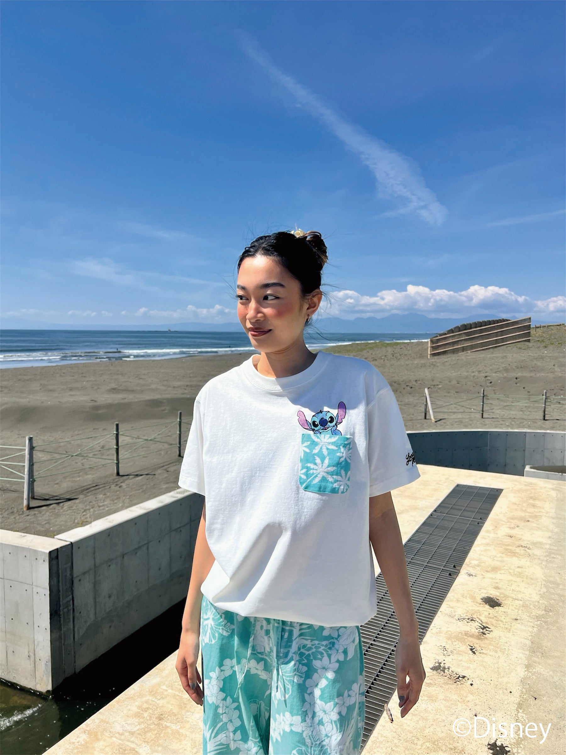 スティッチ刺繍ポケットTシャツ