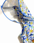 DAISIES SHOULDER FRILL BIKINI TOP