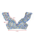 DAISIES SHOULDER FRILL BIKINI TOP
