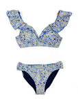DAISIES SHOULDER FRILL BIKINI TOP