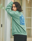 DENIM PATCH SWEAT