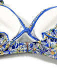 DAISIES SHOULDER FRILL BIKINI TOP