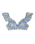 DAISIES SHOULDER FRILL BIKINI TOP
